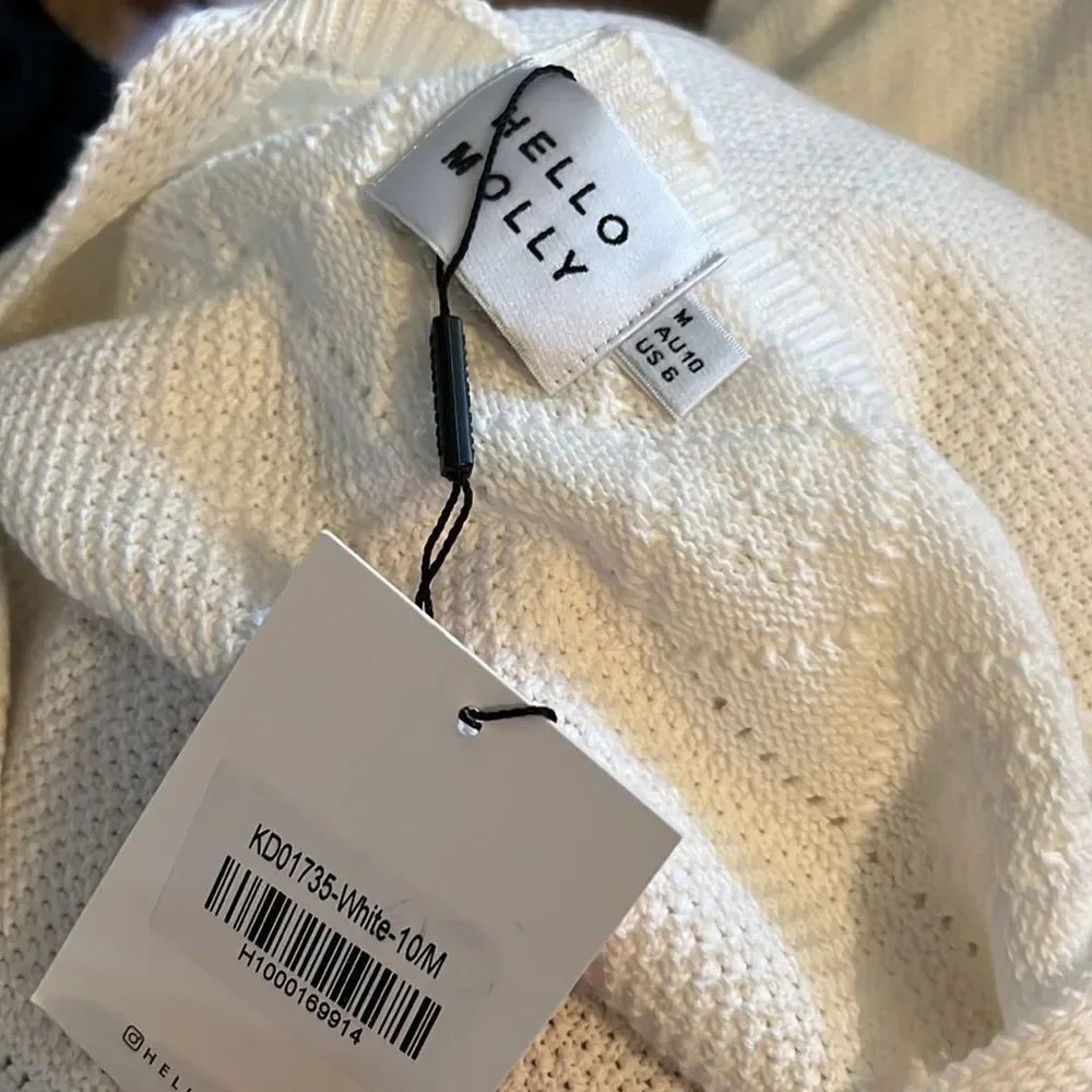 NWT hello molly Venus retrograde white knit dress 6 - Picture 10 of 10